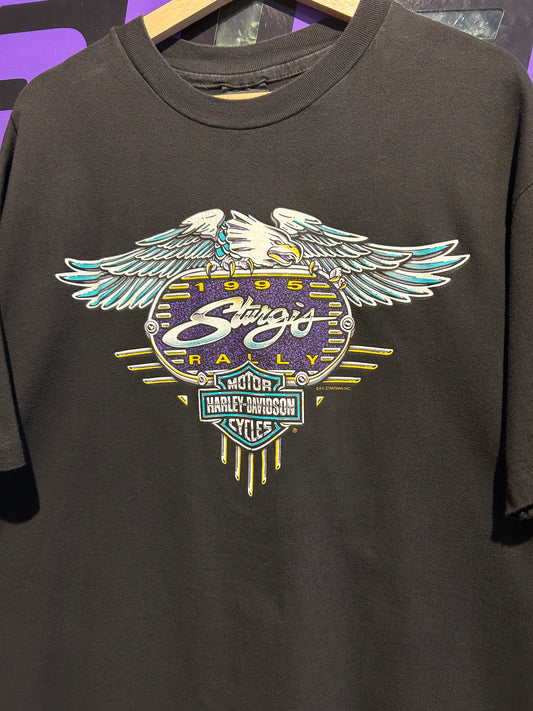 1995 Harley Davidson Sturgis Black Hills Rally T-Shirt. Size XL