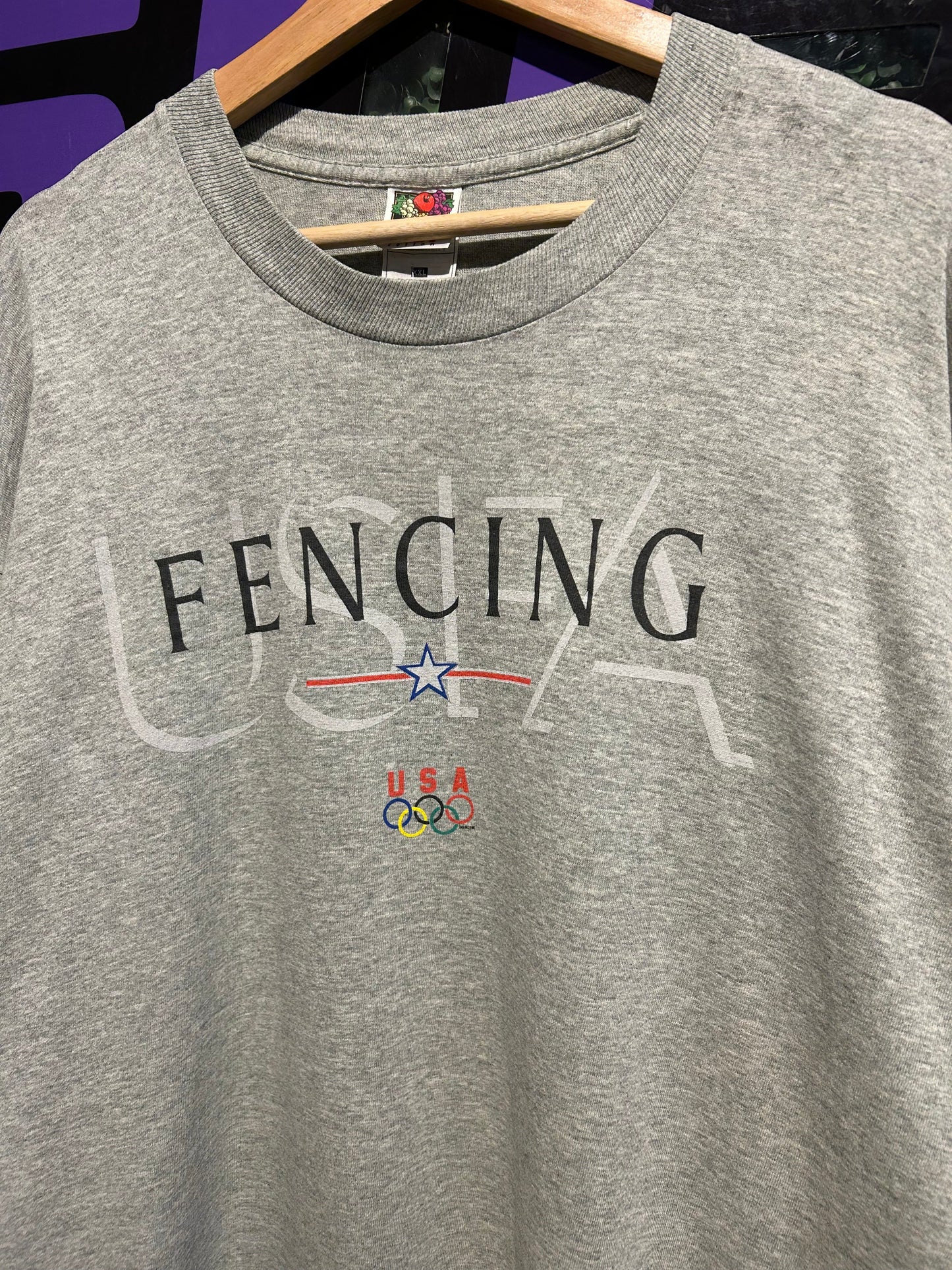 Vintage USA Olympic Fencing LS Shirt. Size XXL