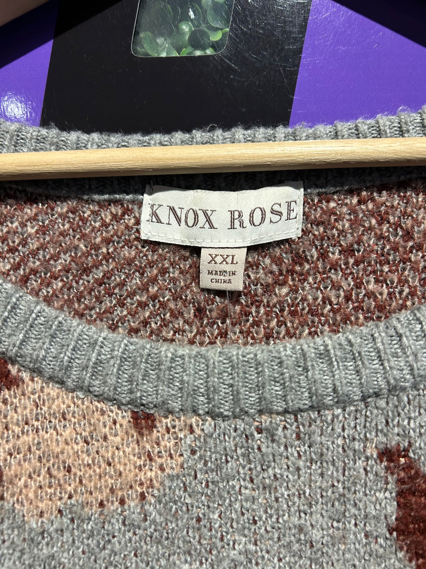 00s Knox Rose Knit Sweater. Size XXL