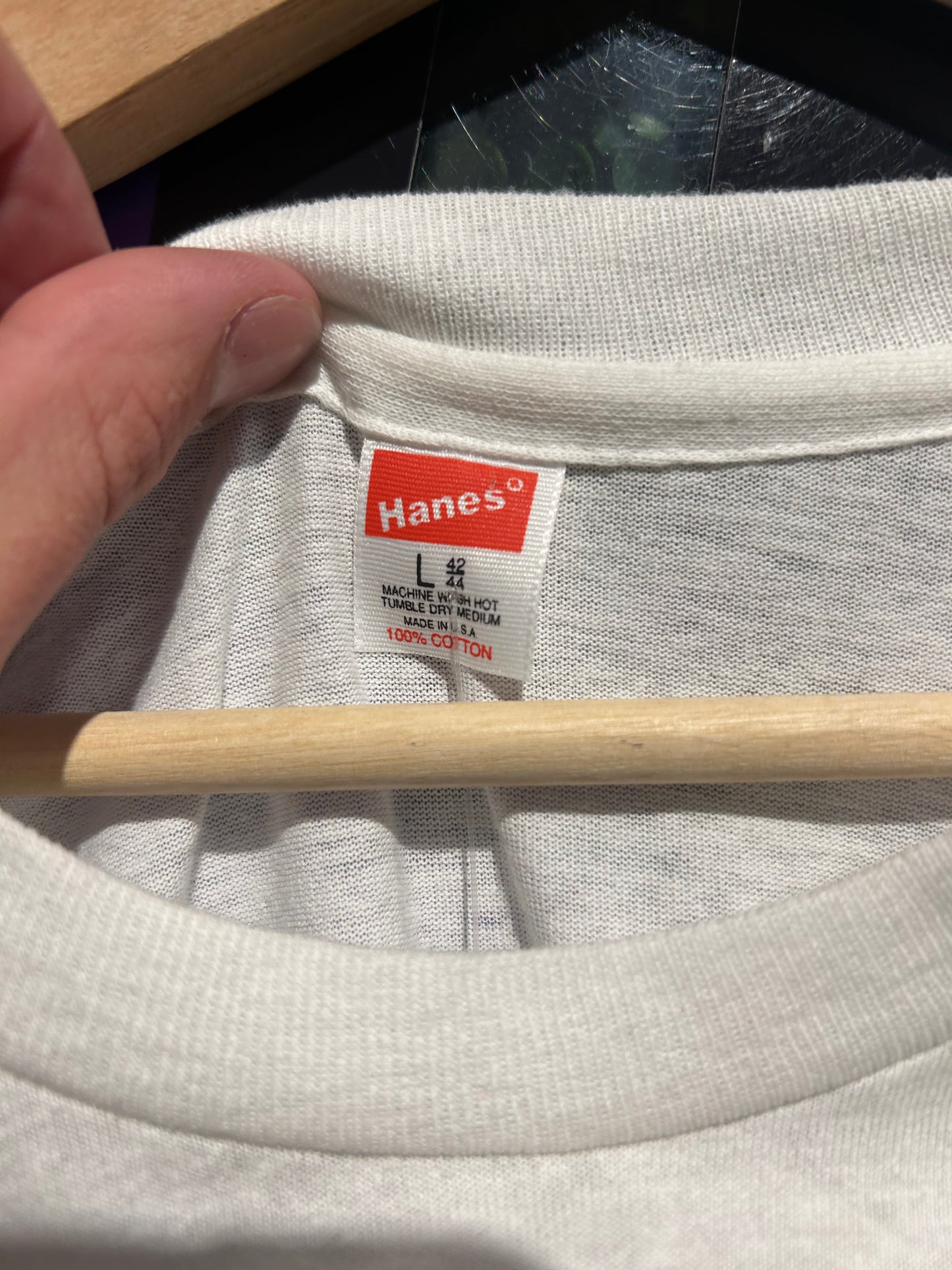 90s Homemade Heat-Transfer Photo T-Shirt. Size Large