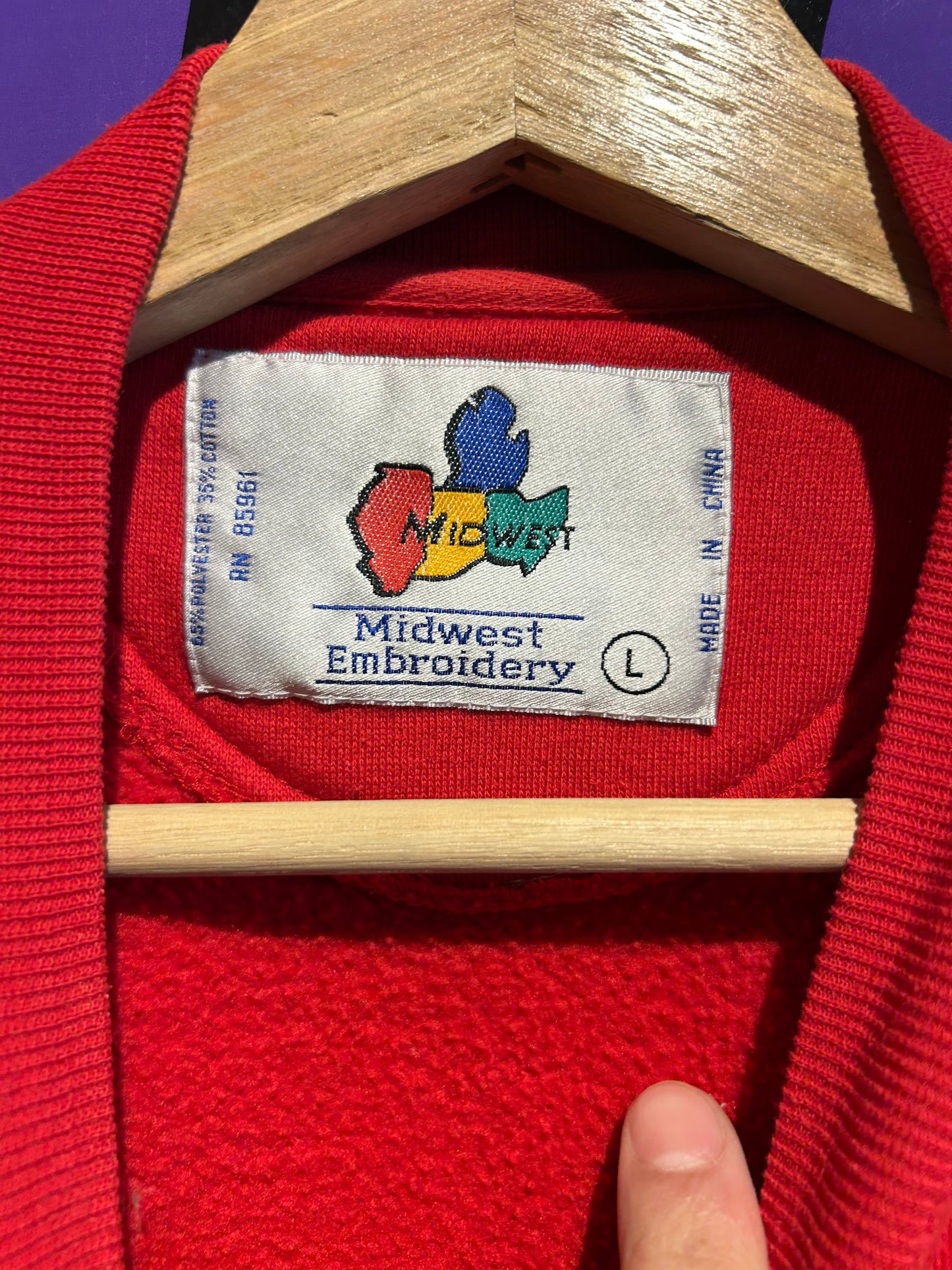 90s Nebraska Huskers Embroidered Crewneck. Size Large