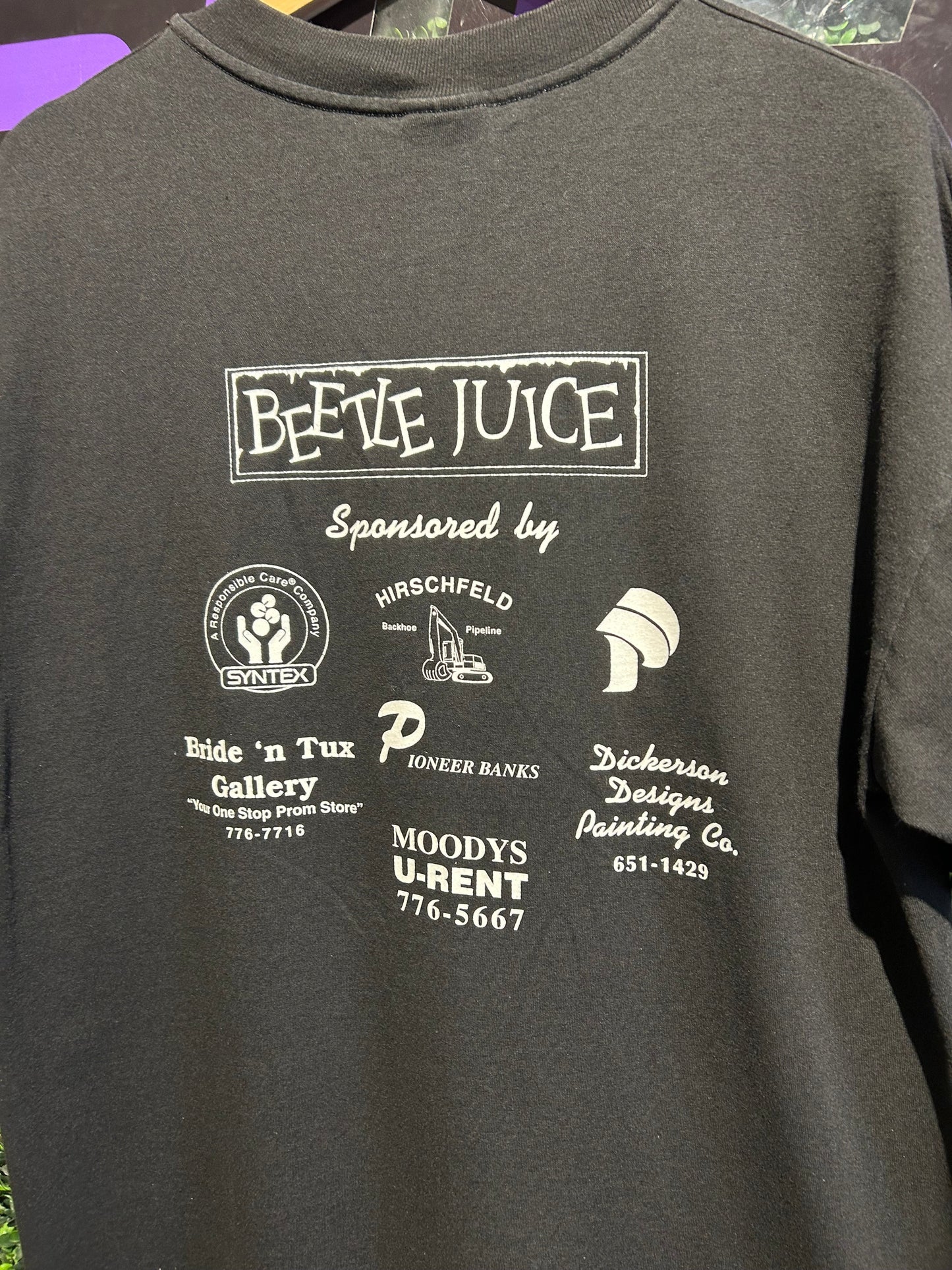 90s Beetle Juice Longmont Drumline T-Shirt. Size Large