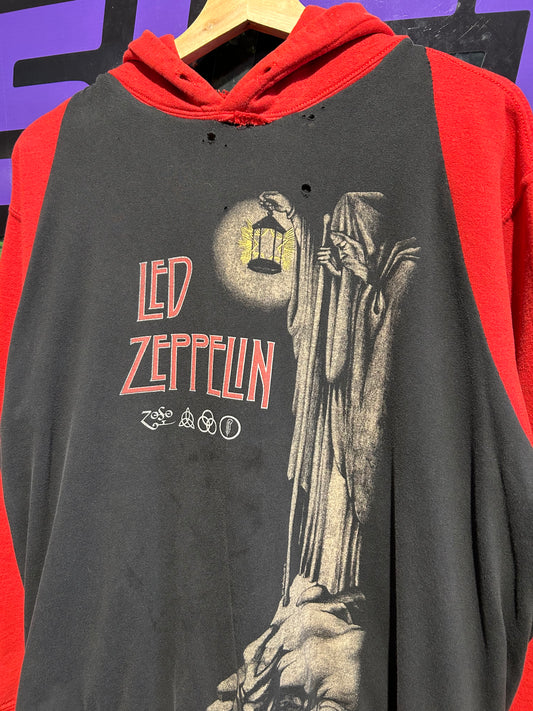 00s Led Zeppelin Homemade Hoodie. Size Large