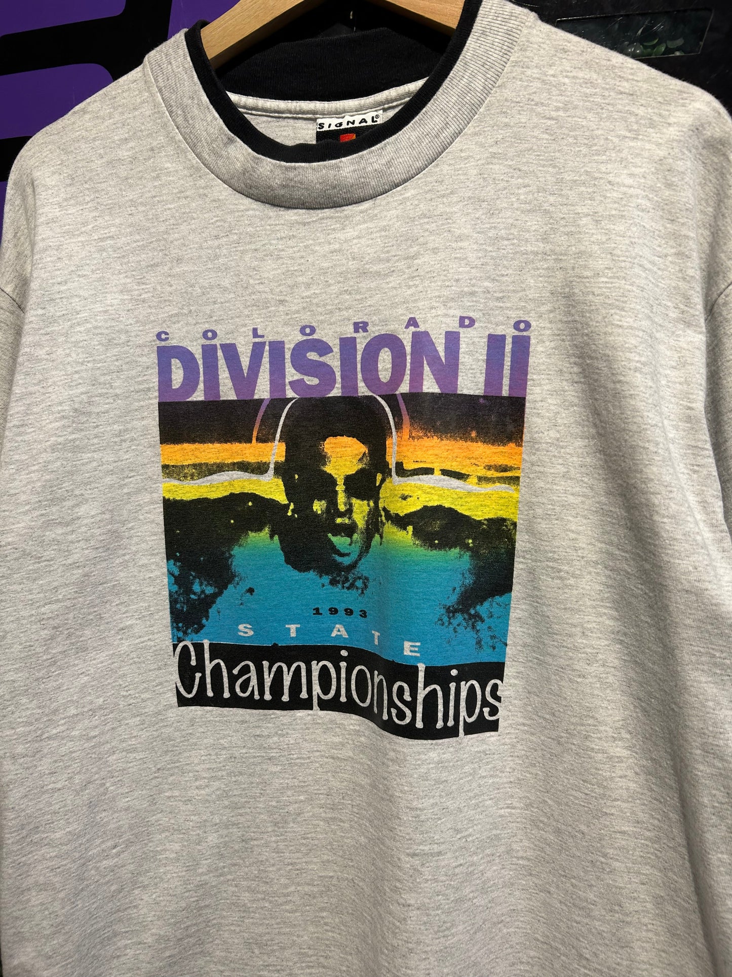1993 Colorado Division 2 Swimming State Championship T-Shirt. Size Large