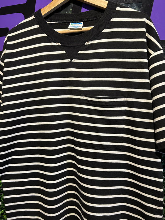 Vintage Striped Pocket T-Shirt. Size Large