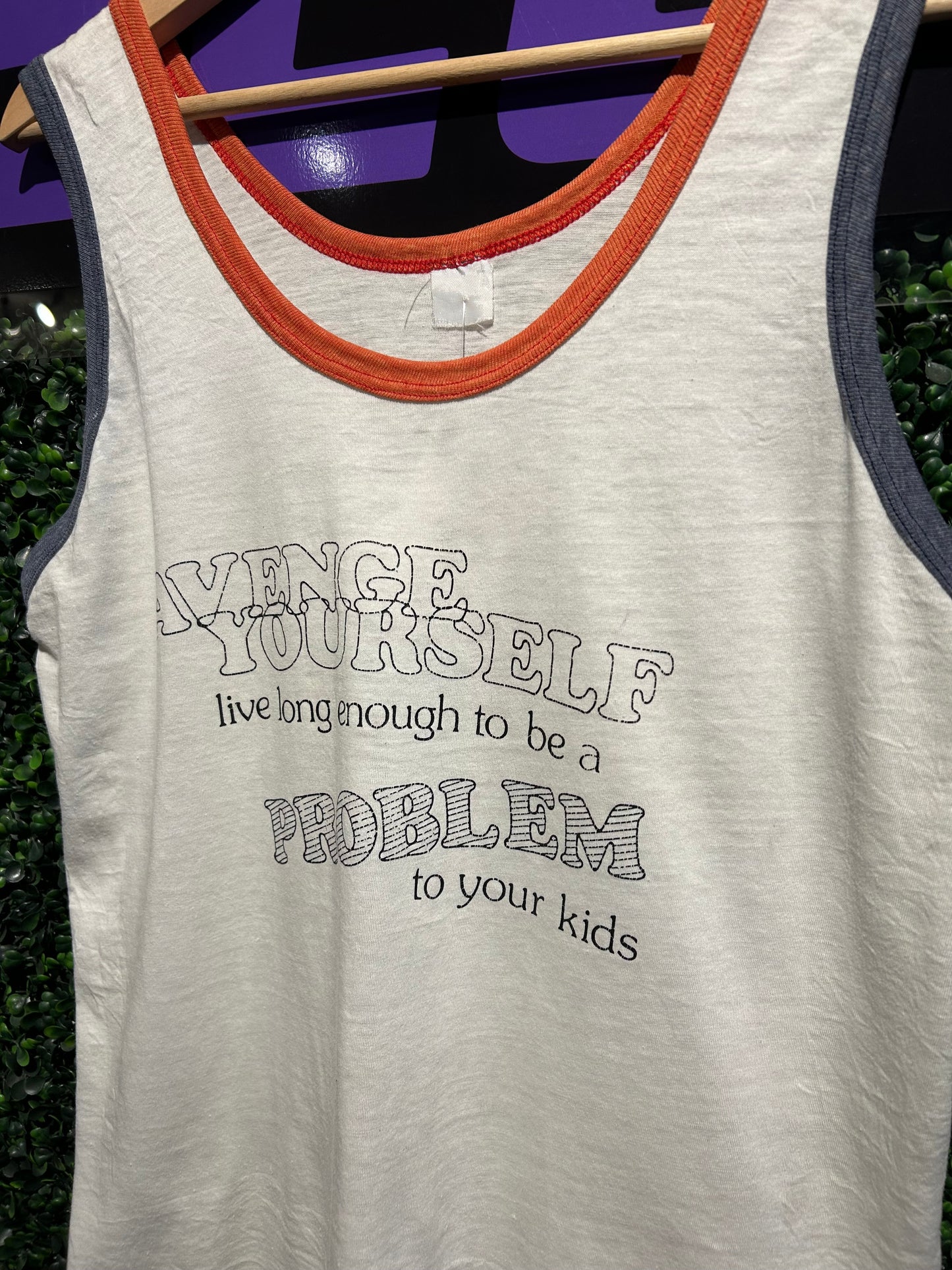 80s Avenge Yourself Tank-Top. Size Medium