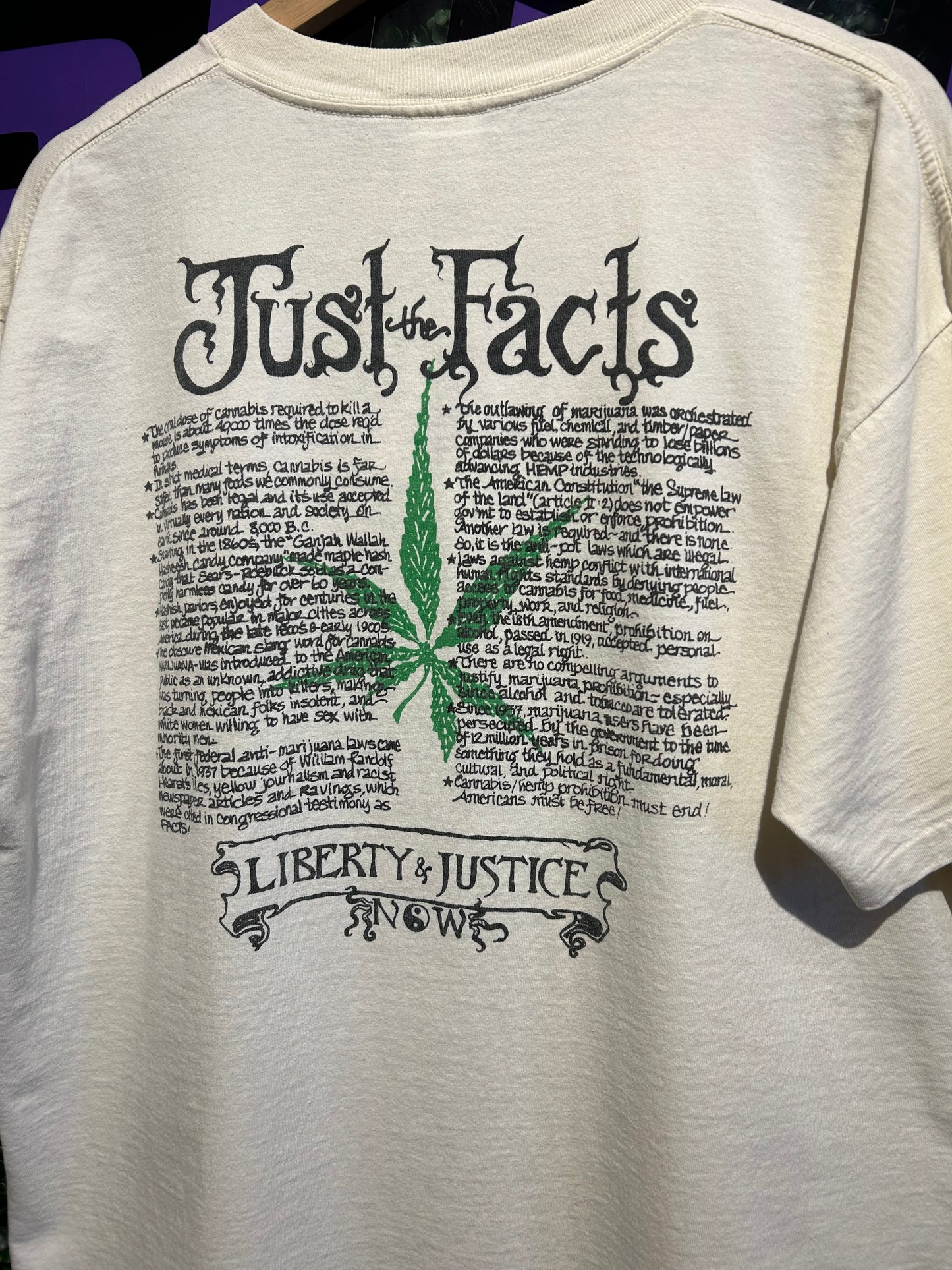 90s Why Am I A Criminal? Marijuana Prohibition T-Shirt. Size XL