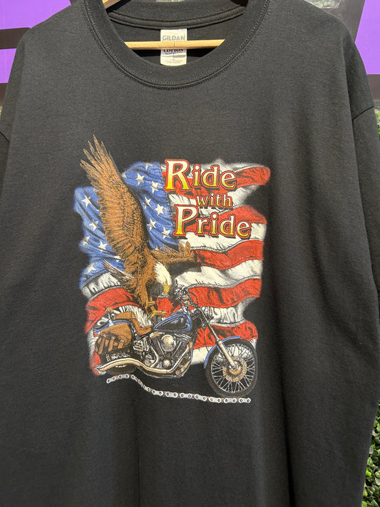 2004 Sturgis Ride With Pride Motorcycle T-Shirt. Size XL