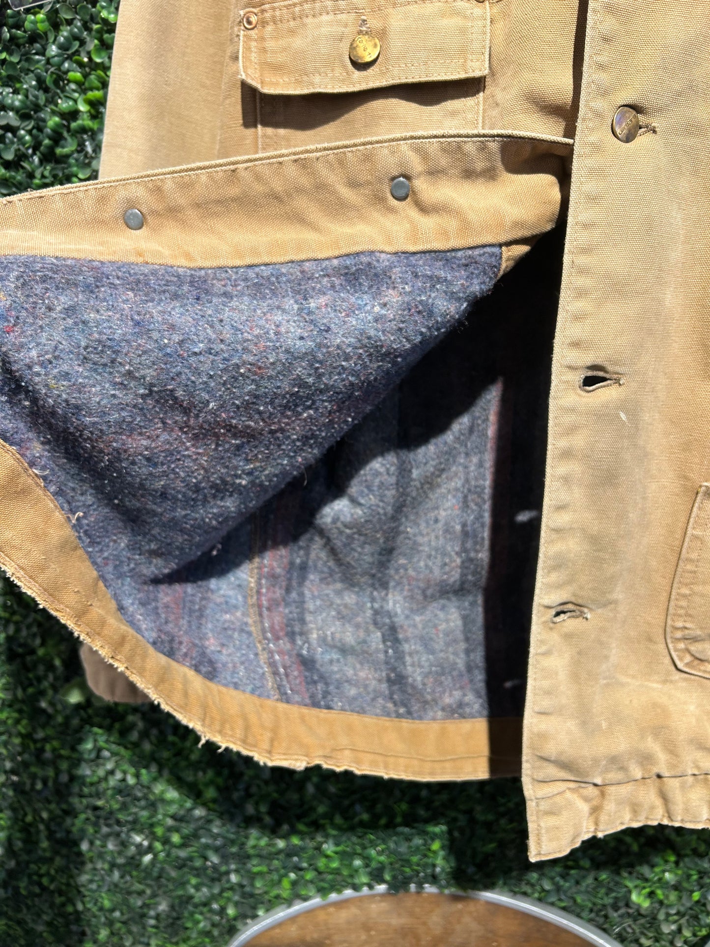 70s Carhartt Blanket-Lined Collared Jacket. Size Large
