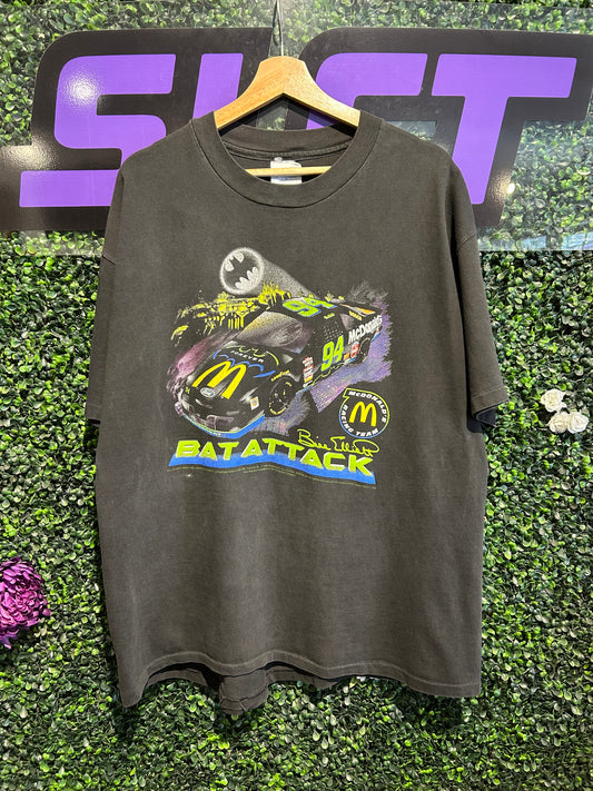 1995 Bat Attack McDonalds Racing Team Bill Elliot NASCAR T-Shirt. Size XL