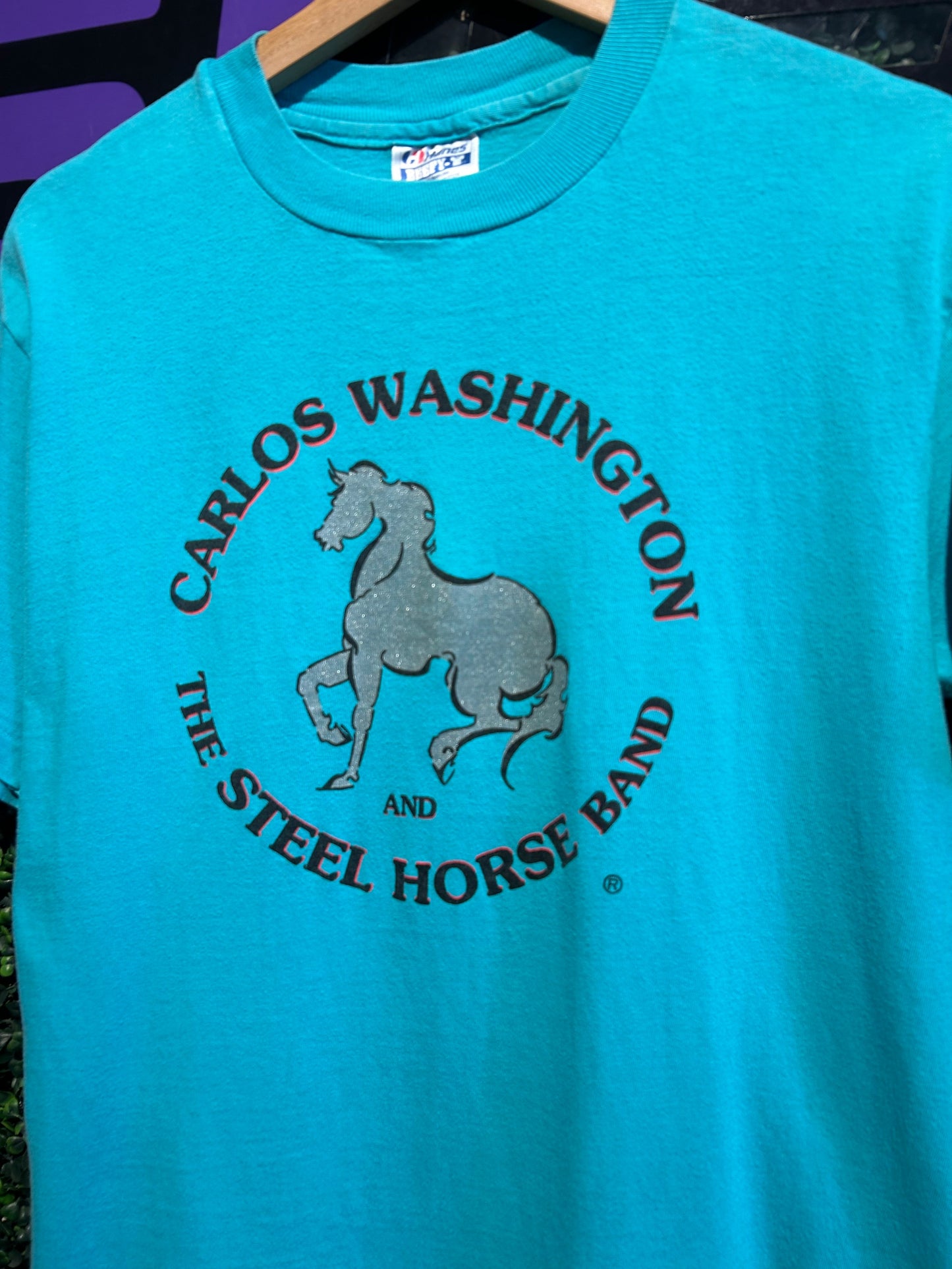 80s Carlos Washington And The Steel Horse Band T-Shirt. Size Medium