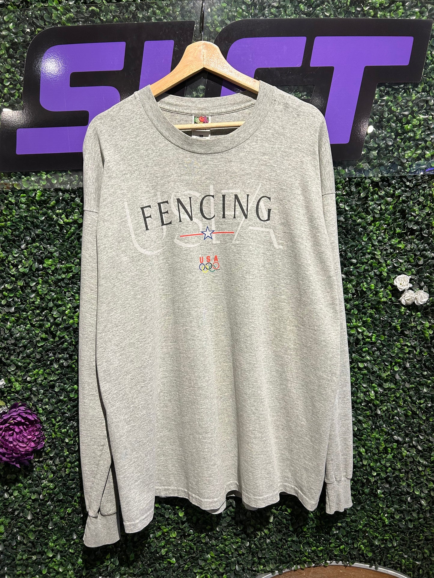 Vintage USA Olympic Fencing LS Shirt. Size XXL