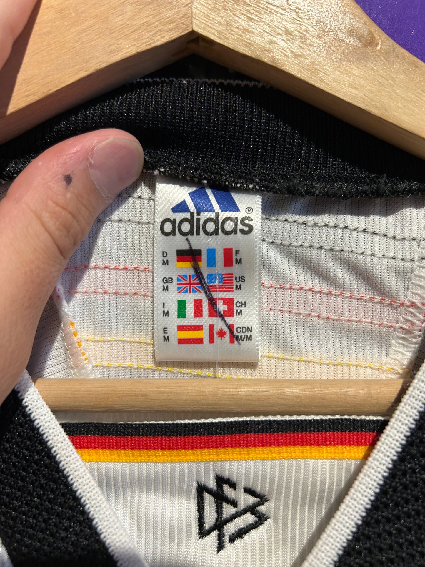 1998-2000 German National Team Adidas Jersey. Size M/L