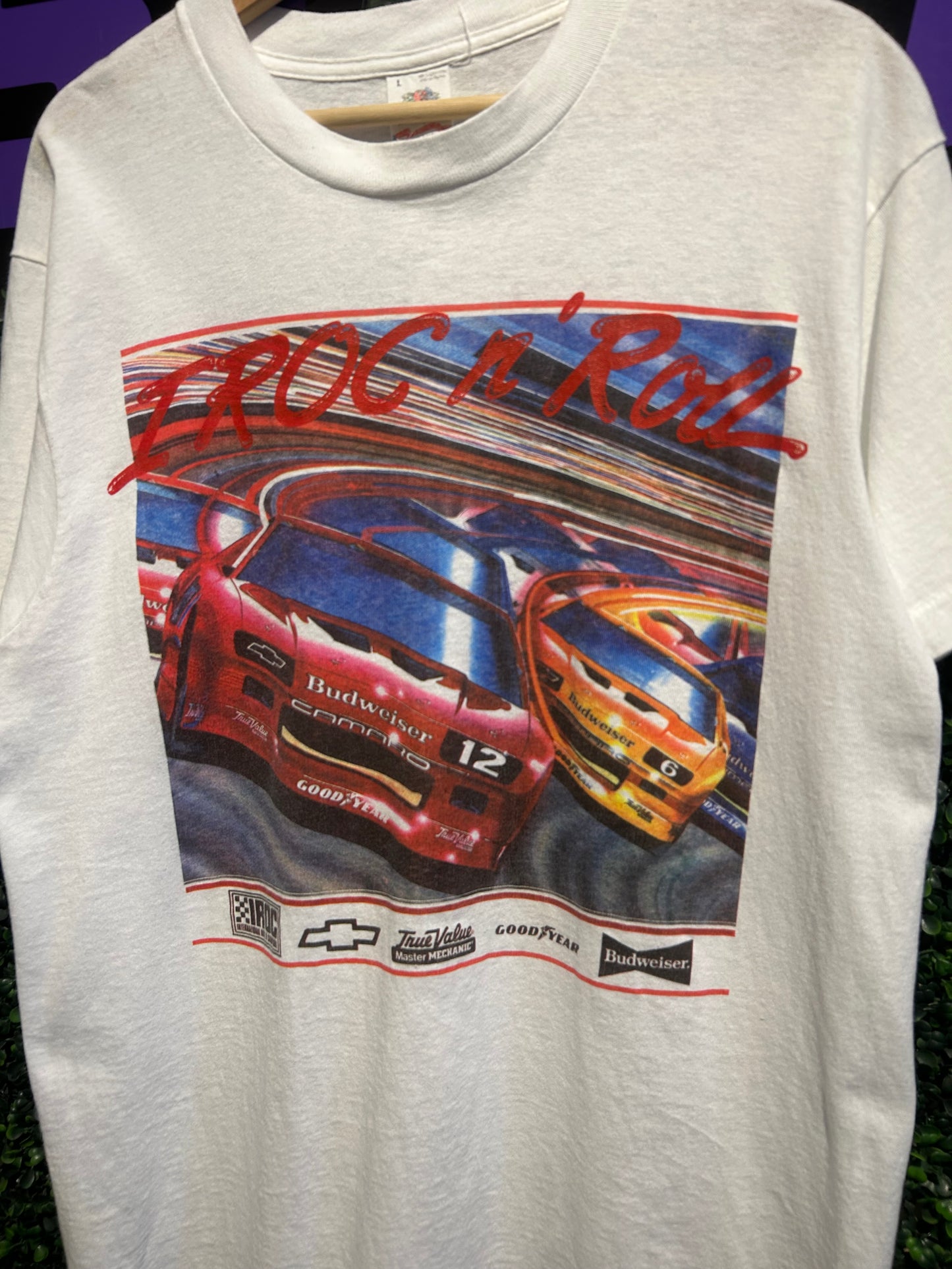 80s IROC N’ Roll Budweiser Chevrolet Racing T-Shirt. Size Large