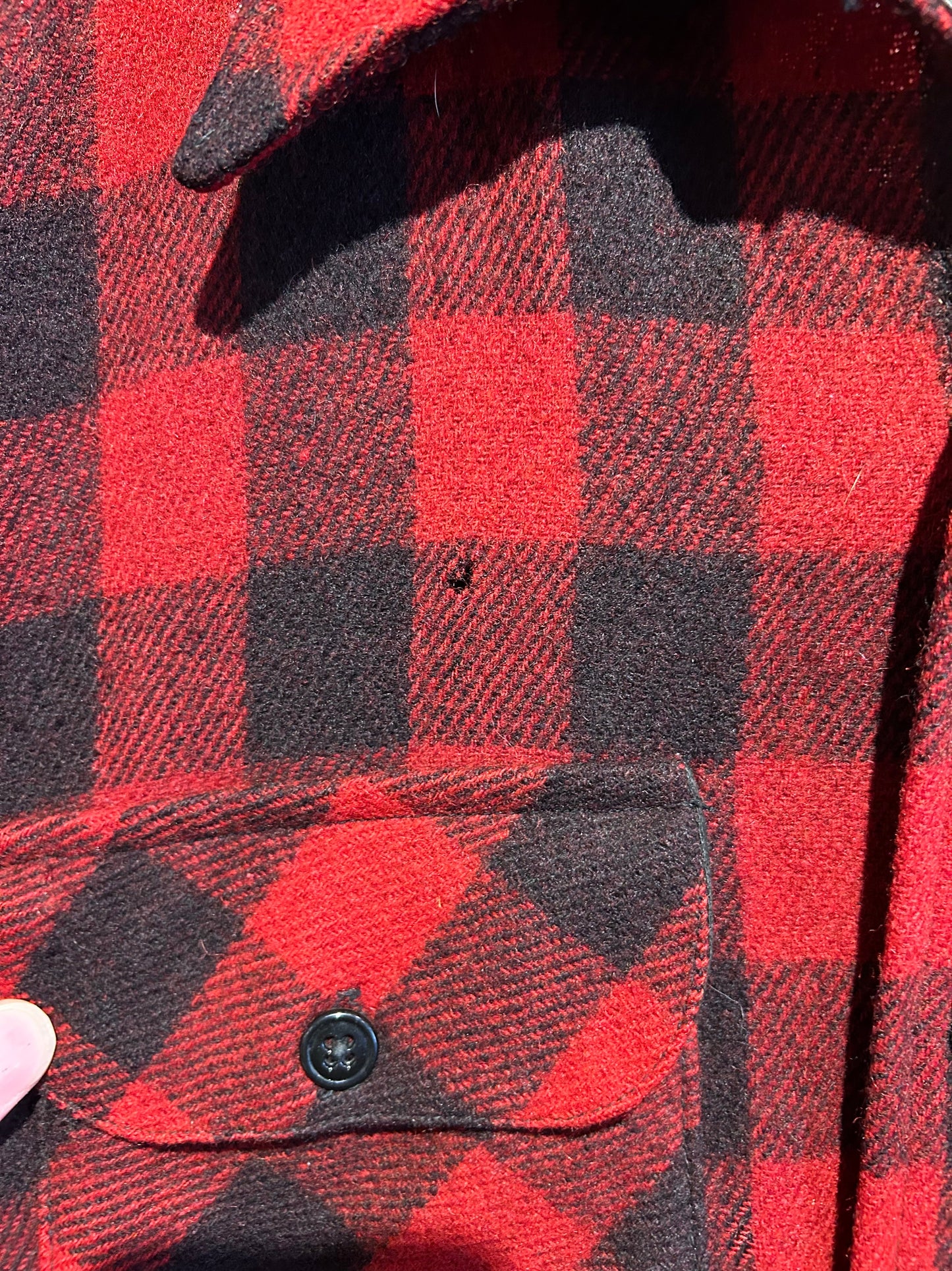 40s 5 Brother Union-Made Button-Up Wool Flannel. Size L/XL