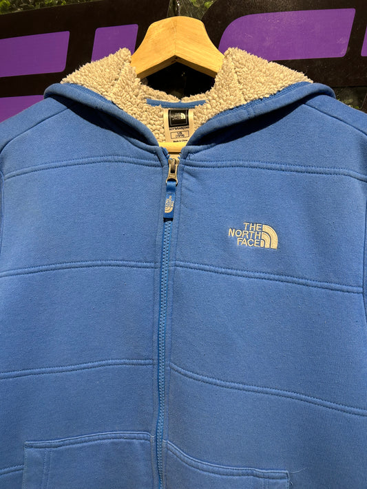 00s North Face Sherpa-Lined Zip-Up Hoodie. Size S/M