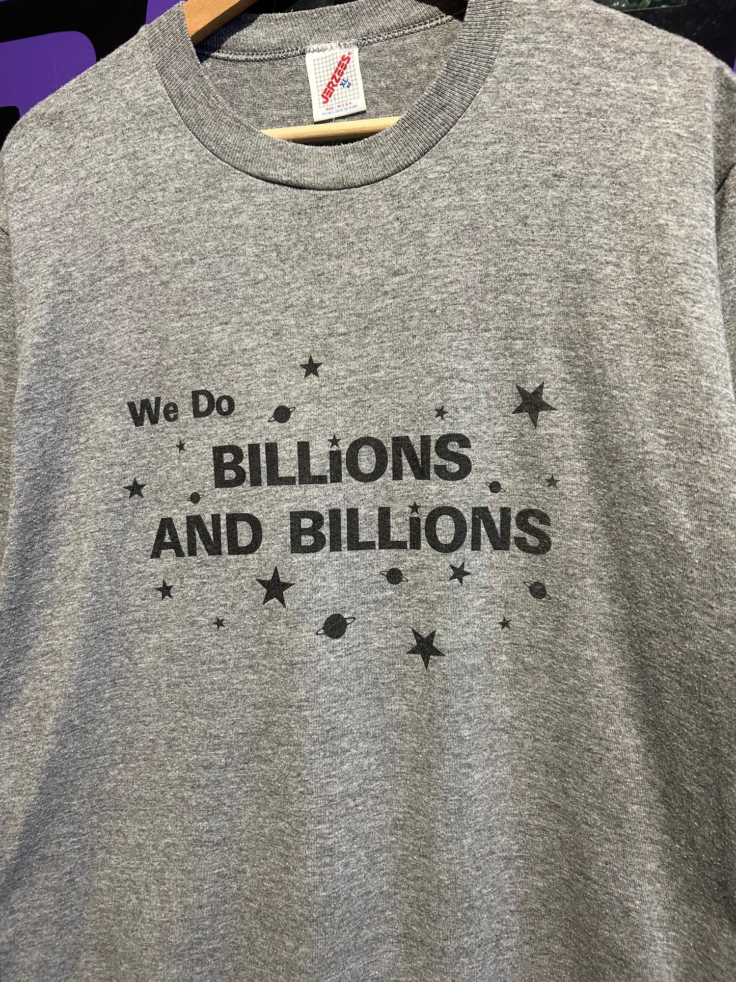 80s Billions And Billions Production Company T-Shirt. Size L/XL