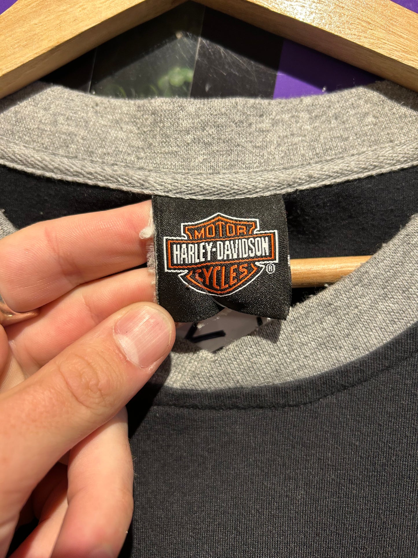 Vintage Harley Davidson Embroidered T-Shirt. Size XL