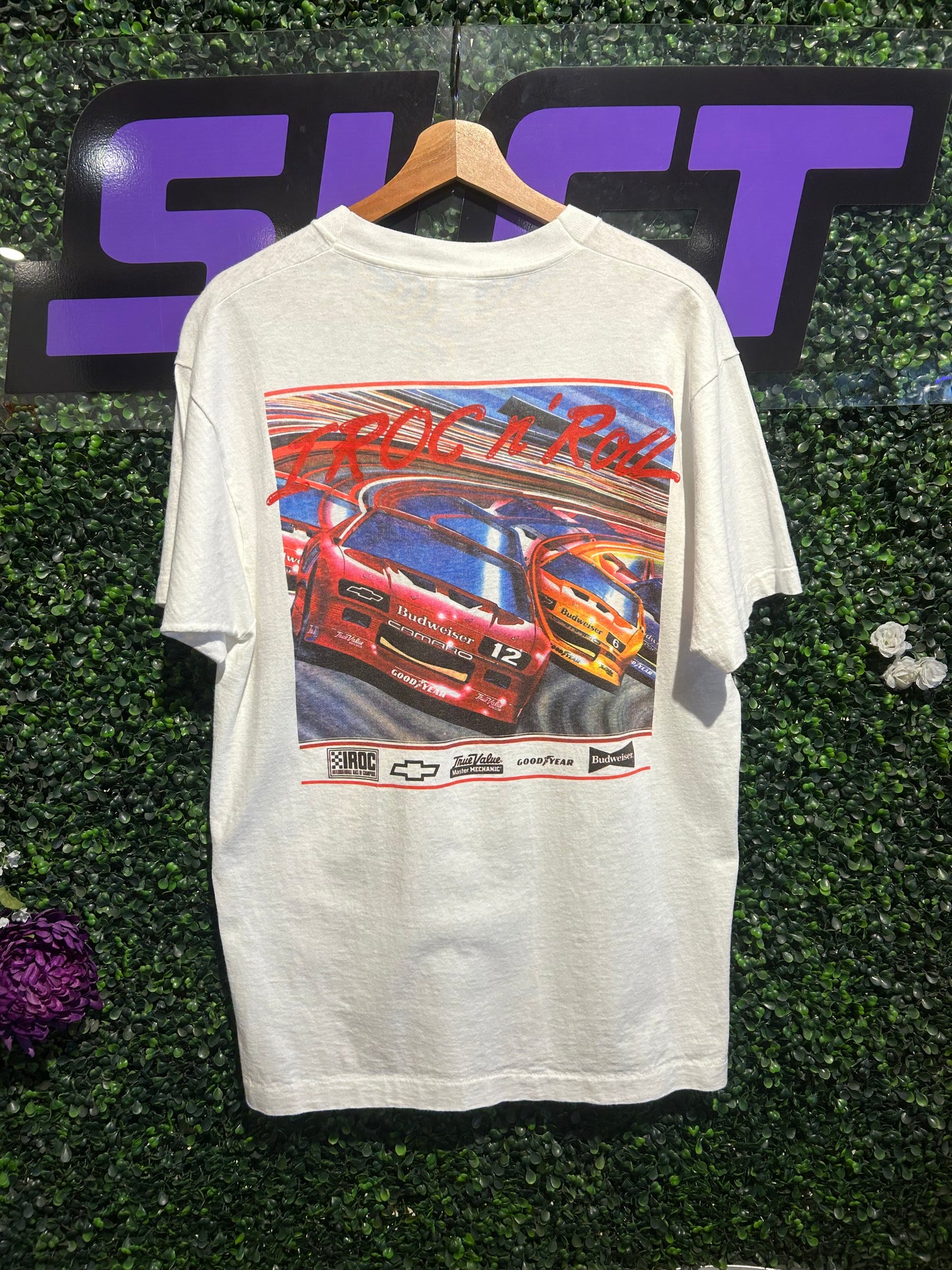 80s IROC N’ Roll Budweiser Chevrolet Racing T-Shirt. Size Large