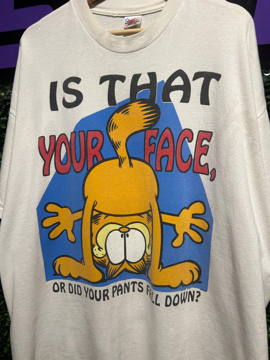 90s Garfield Is That Your Face T-Shirt. Size XXL