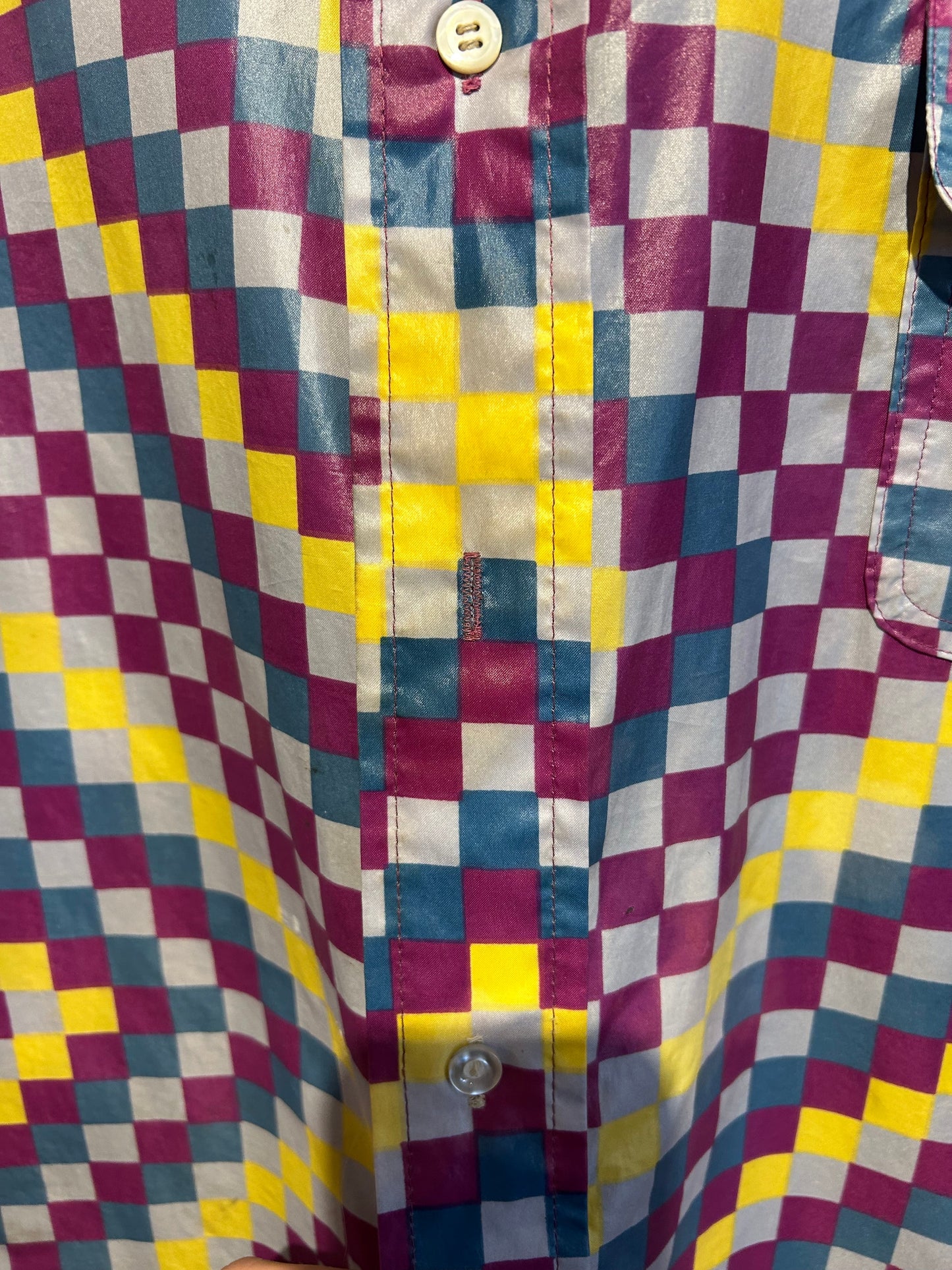 70s Saska Parrott Ski Co. Nylon Button-Up Shirt. L/XL