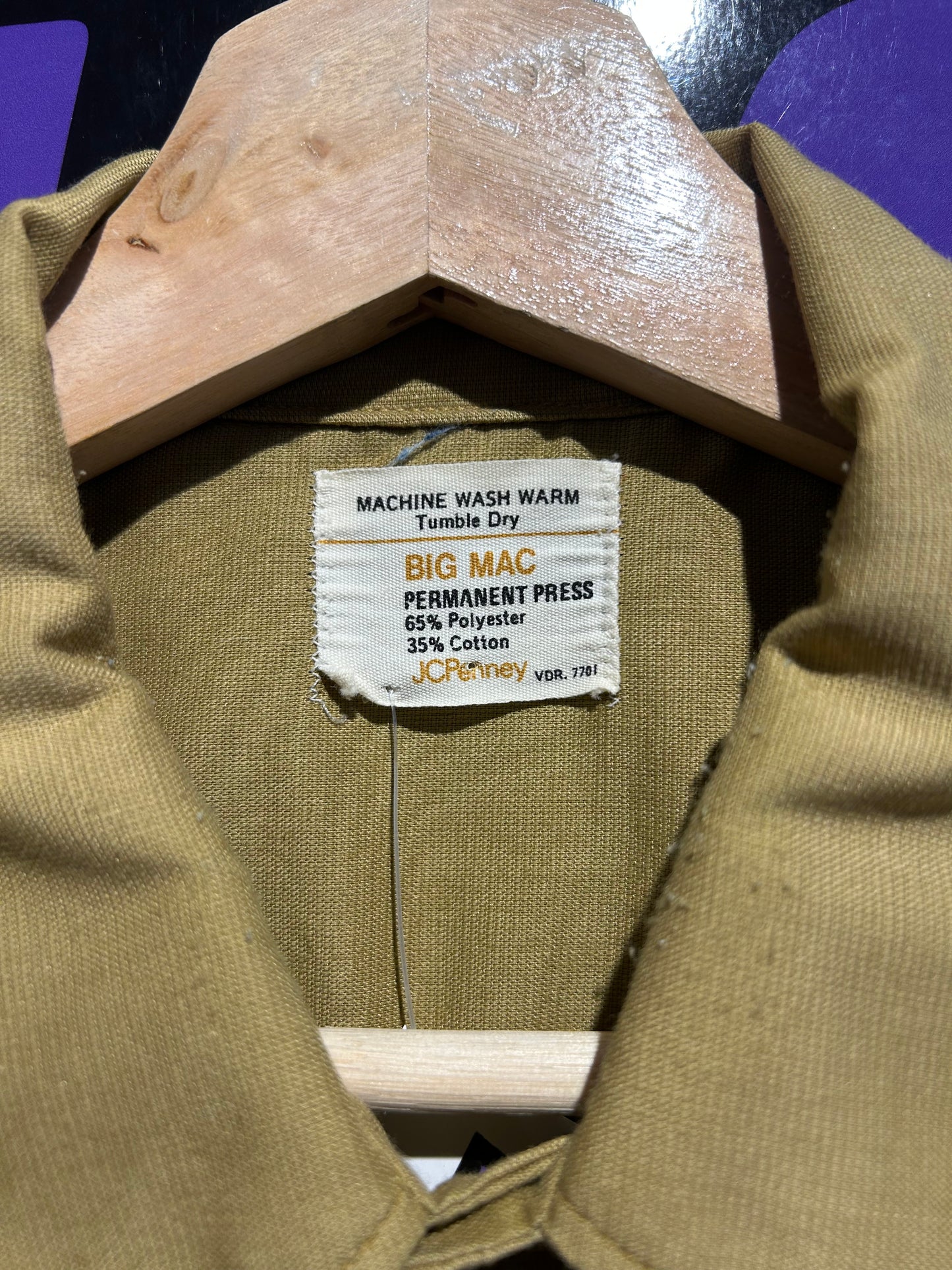 70s Big Mac Button-Up Shirt. Size Large