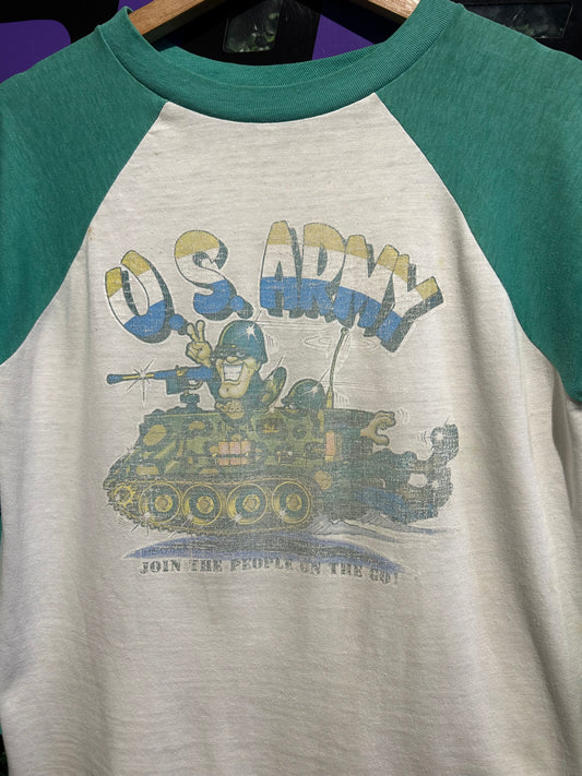 80s U.S. Army Raglan Shirt. Size S/M