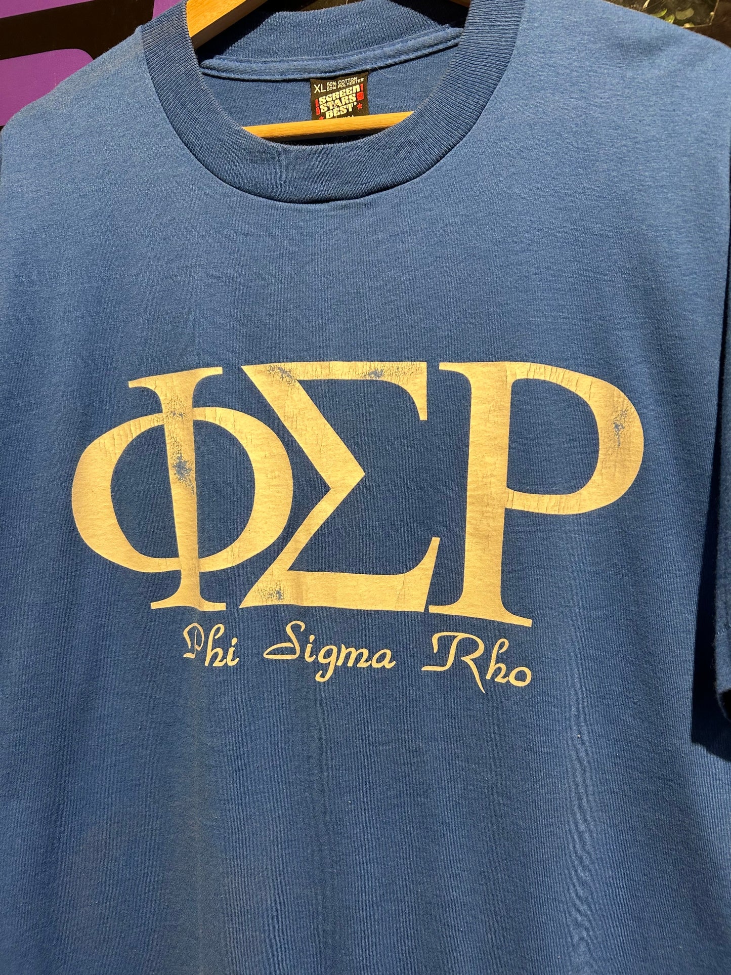 90s Phi Sigma Rho T-Shirt. Size L/XL