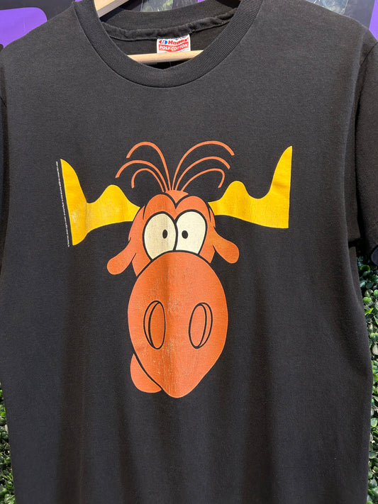 1993 Rocky & Bullwinkle Taco Bell Promo T-Shirt. Size Medium