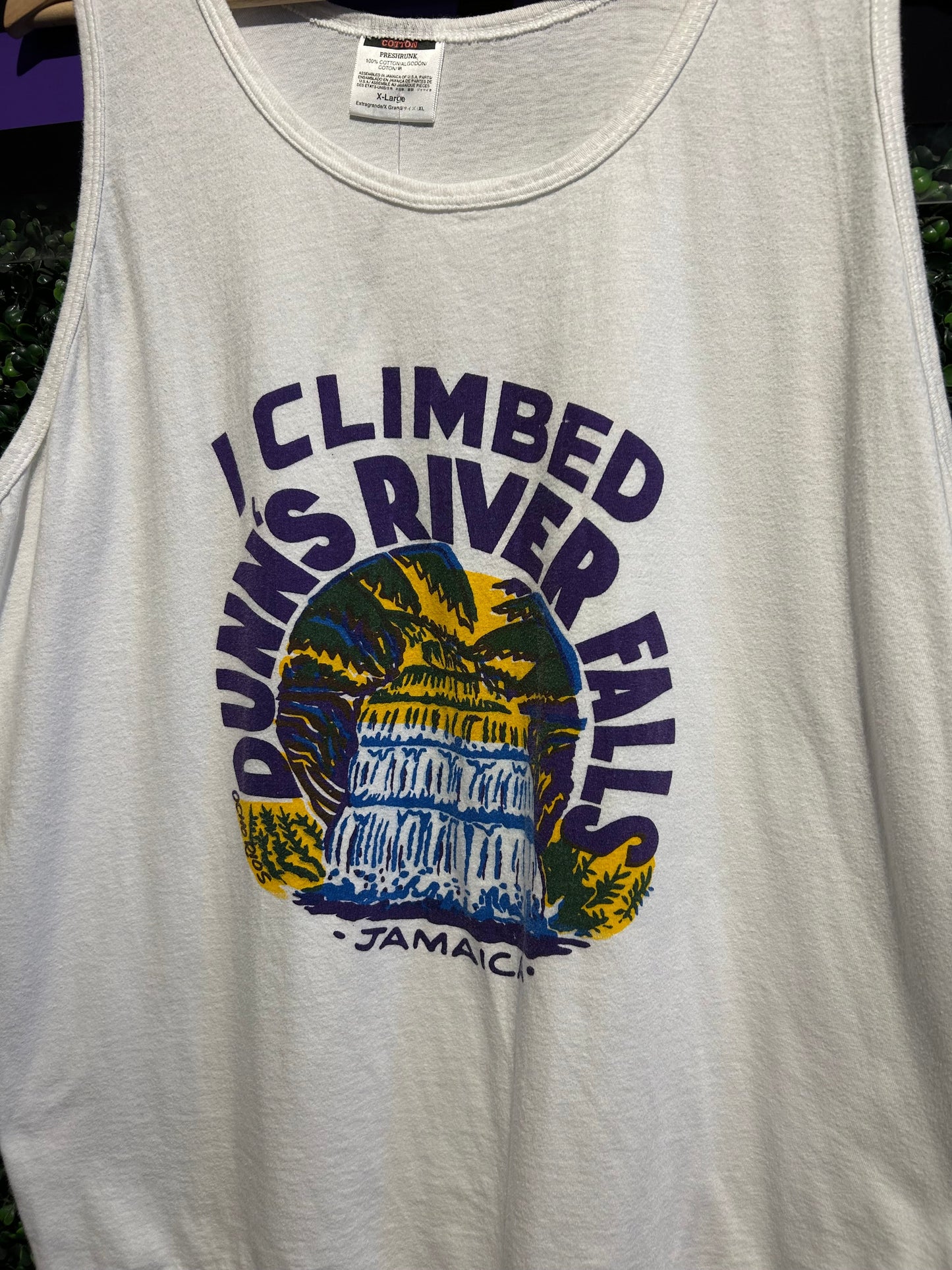 90s I Climbed Dunn’s River Falls Jamaica Tank-Top. Size L/XL
