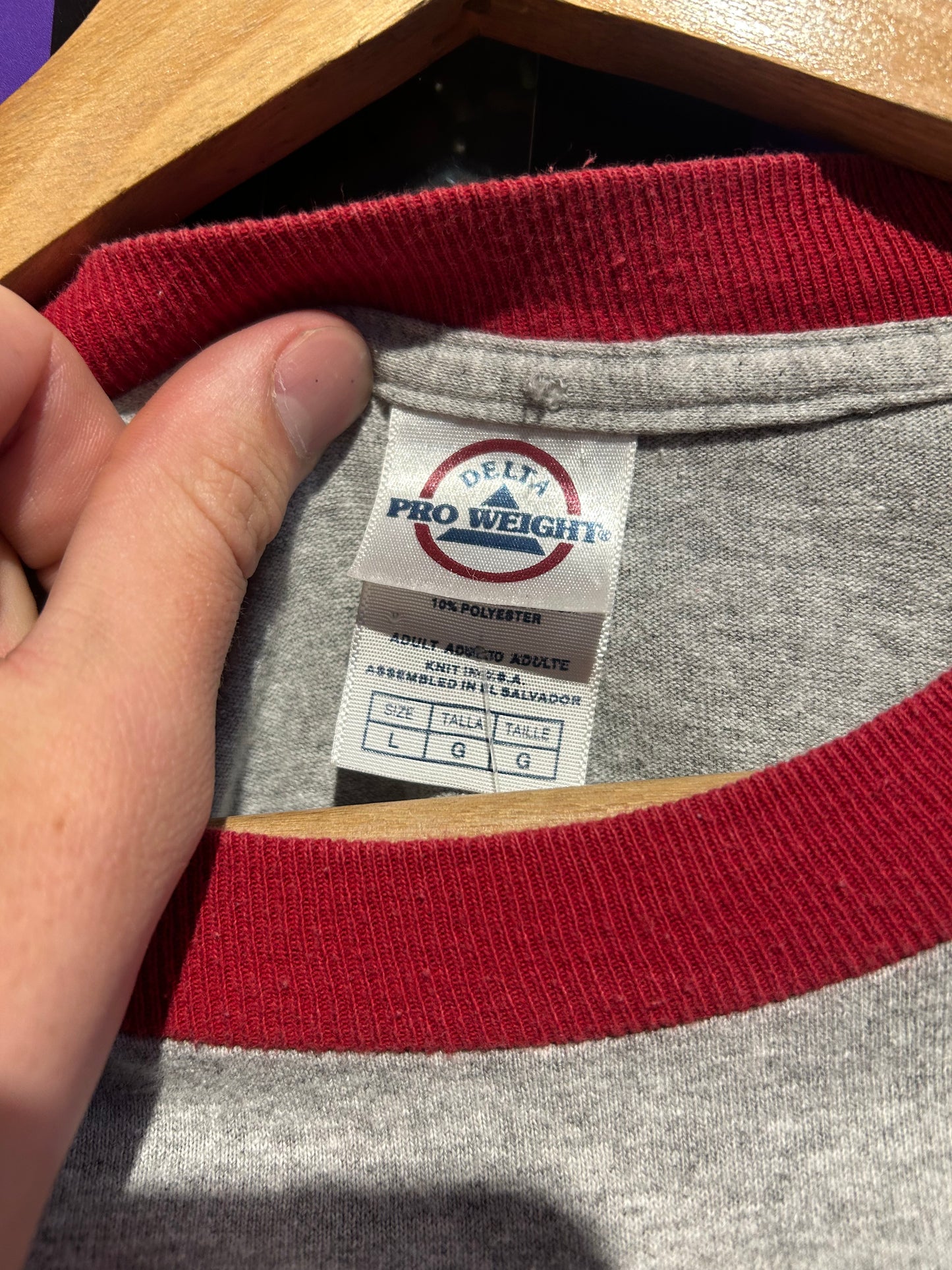 Vintage Indiana Hoosiers Ringer T-Shirt. Size Large