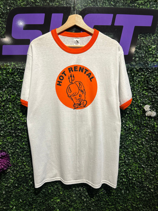 Vintage Hot Rental Ringer T-Shirt. Size L/XL