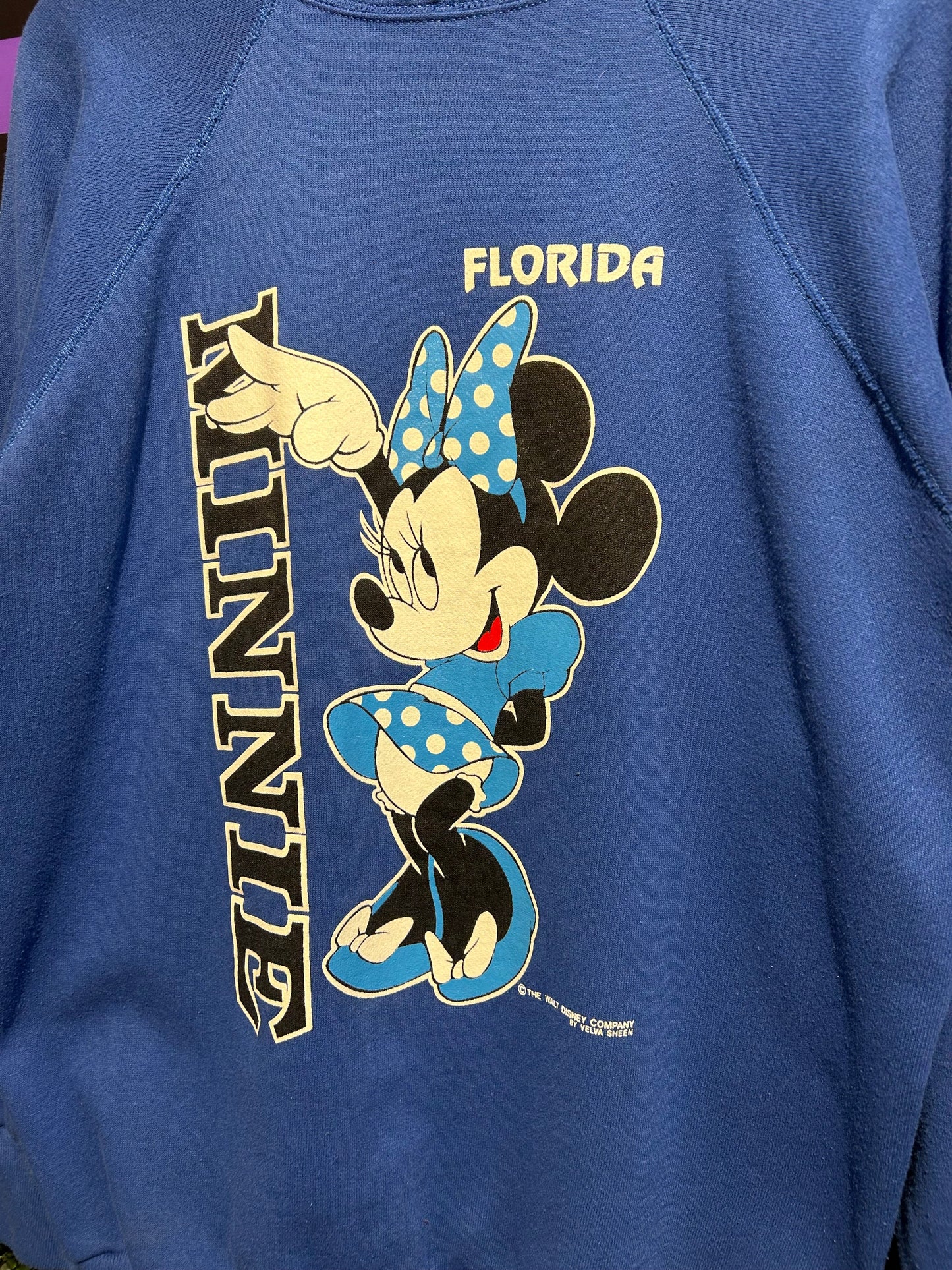 80s Minnie Mouse Florida Crewneck. Size Large