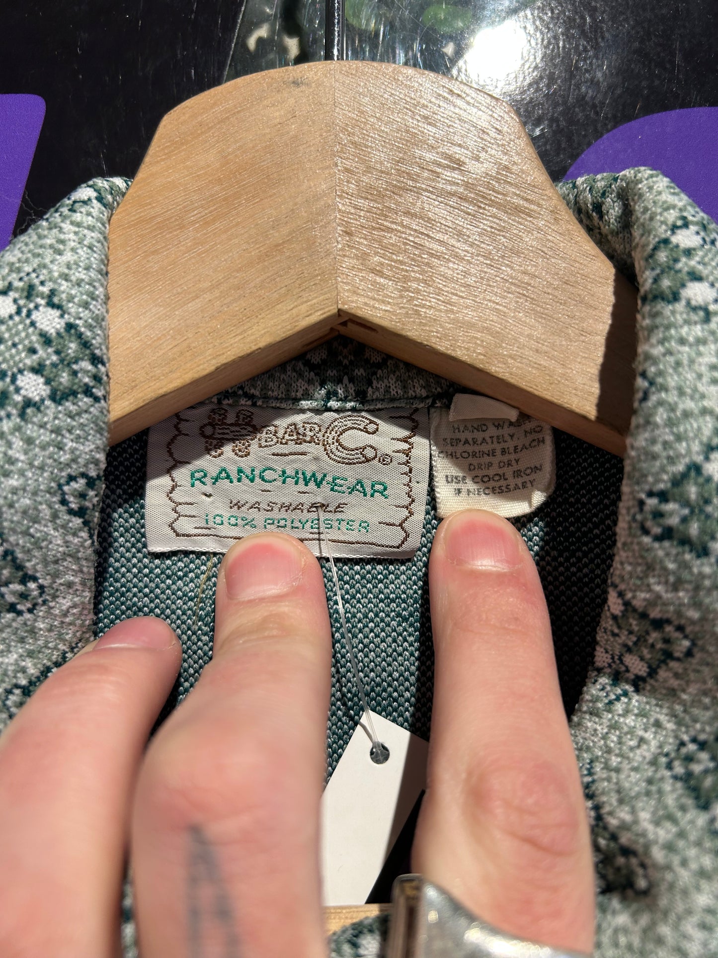 70s H Bar C Western Pearl-Snap Button-Up Shirt/Jacket. Size Medium