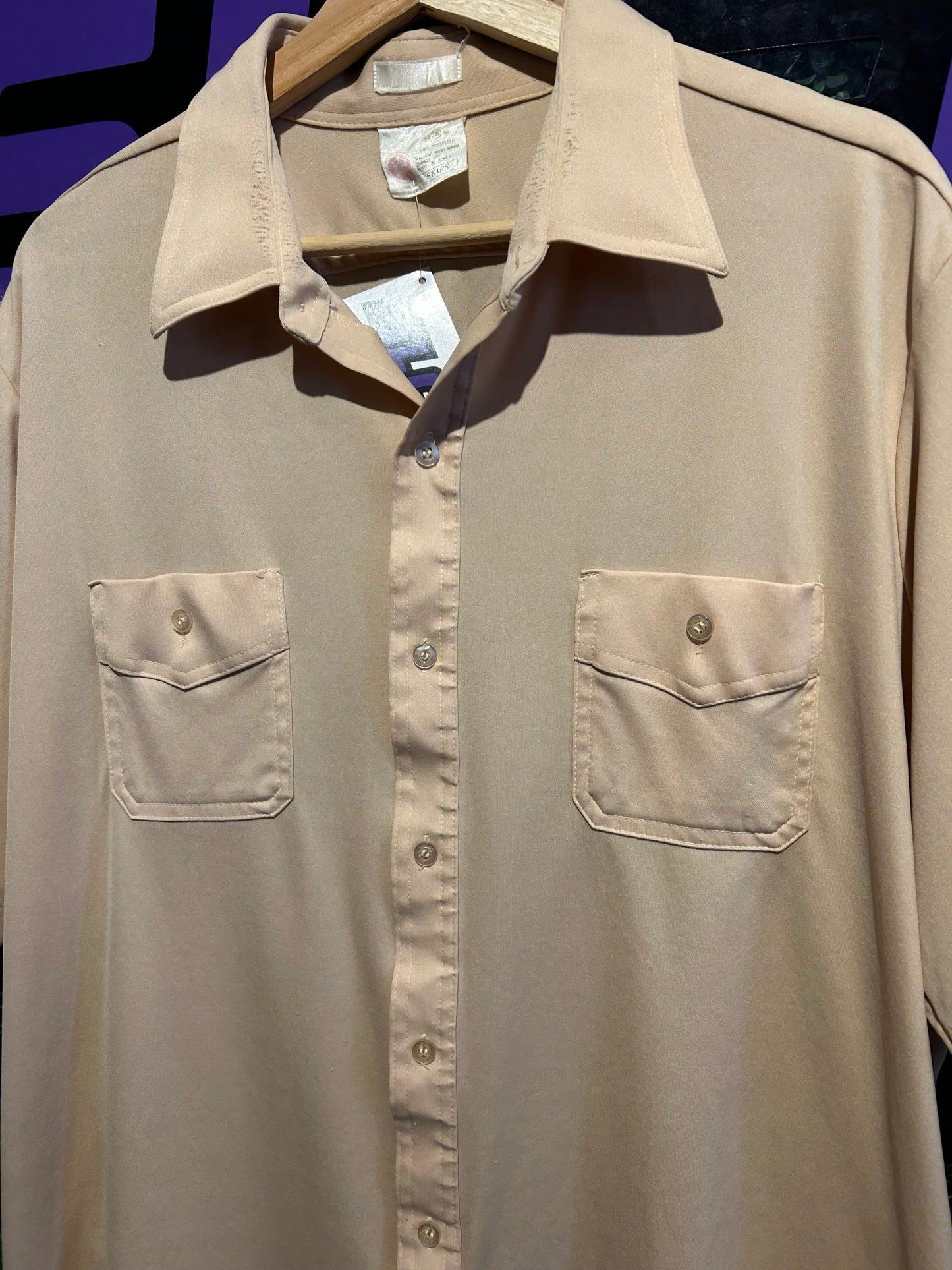 70s Sears Button-Up Shirt. Size XL