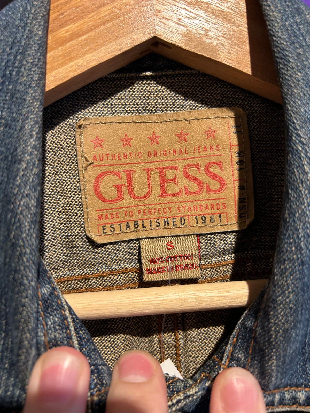 Vintage Guess Denim Button-Up Jacket. Size Small