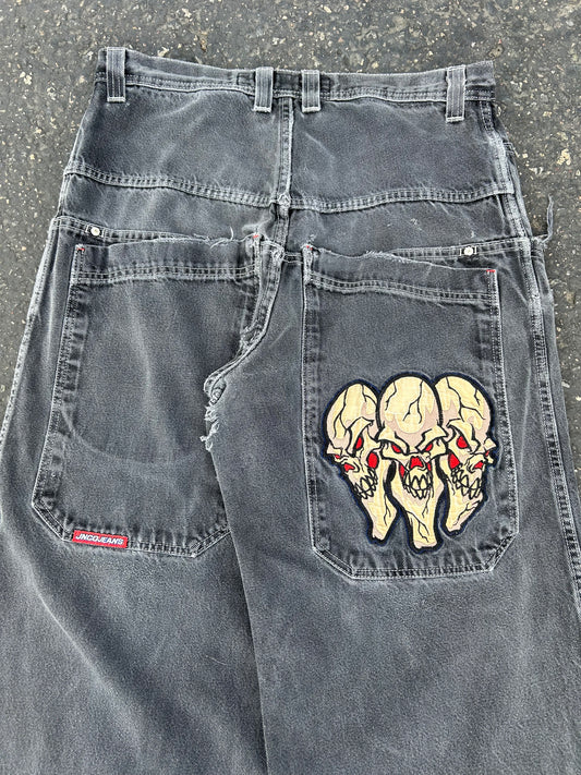 Vintage JNCO Triple Skull Pants. Size 35x28