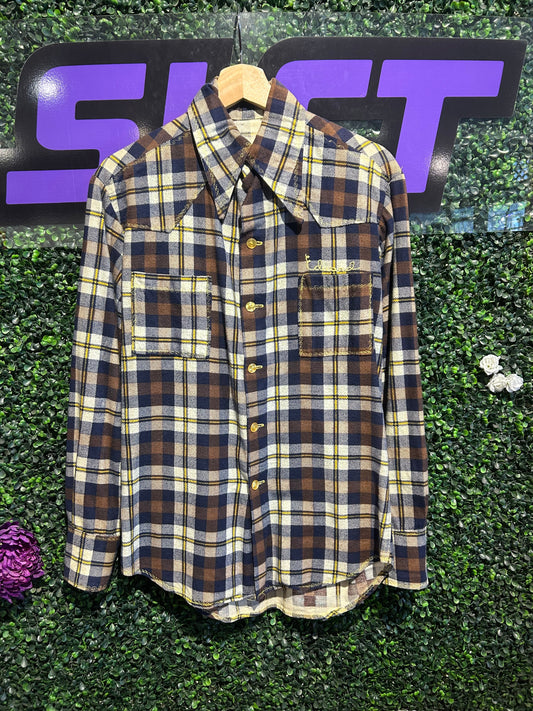 Vintage Button-Up Flannel Western Shirt. Size M/L