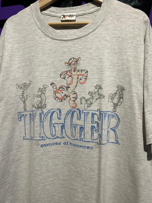 Vintage Tigger Ounces Of Bounces T-Shirt. Size XL