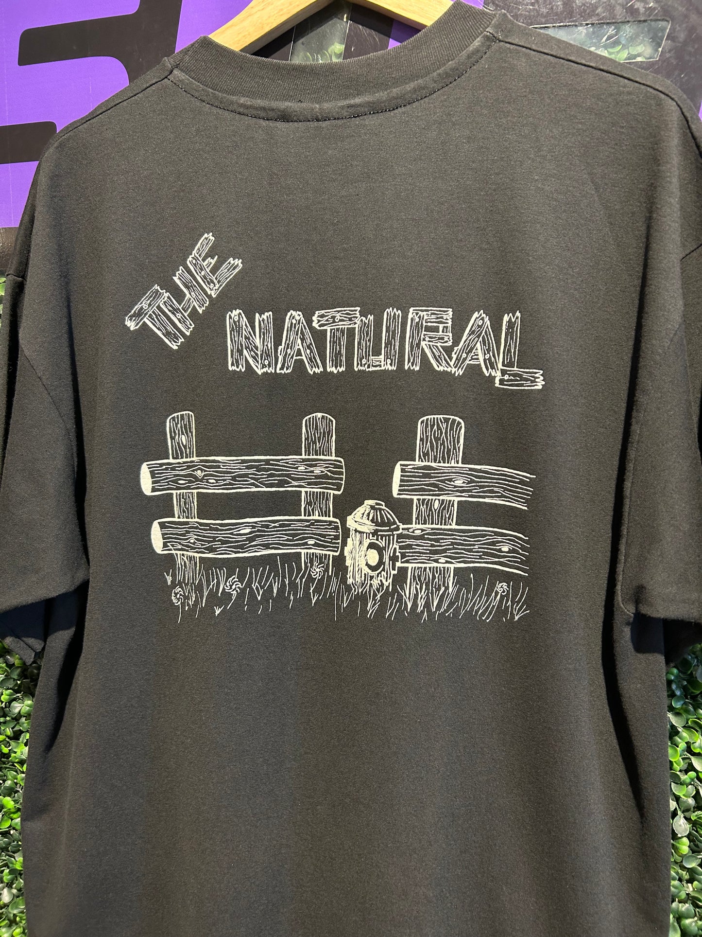 80s White Black Front Back Right Left The Natural T-Shirt. Size L/XL