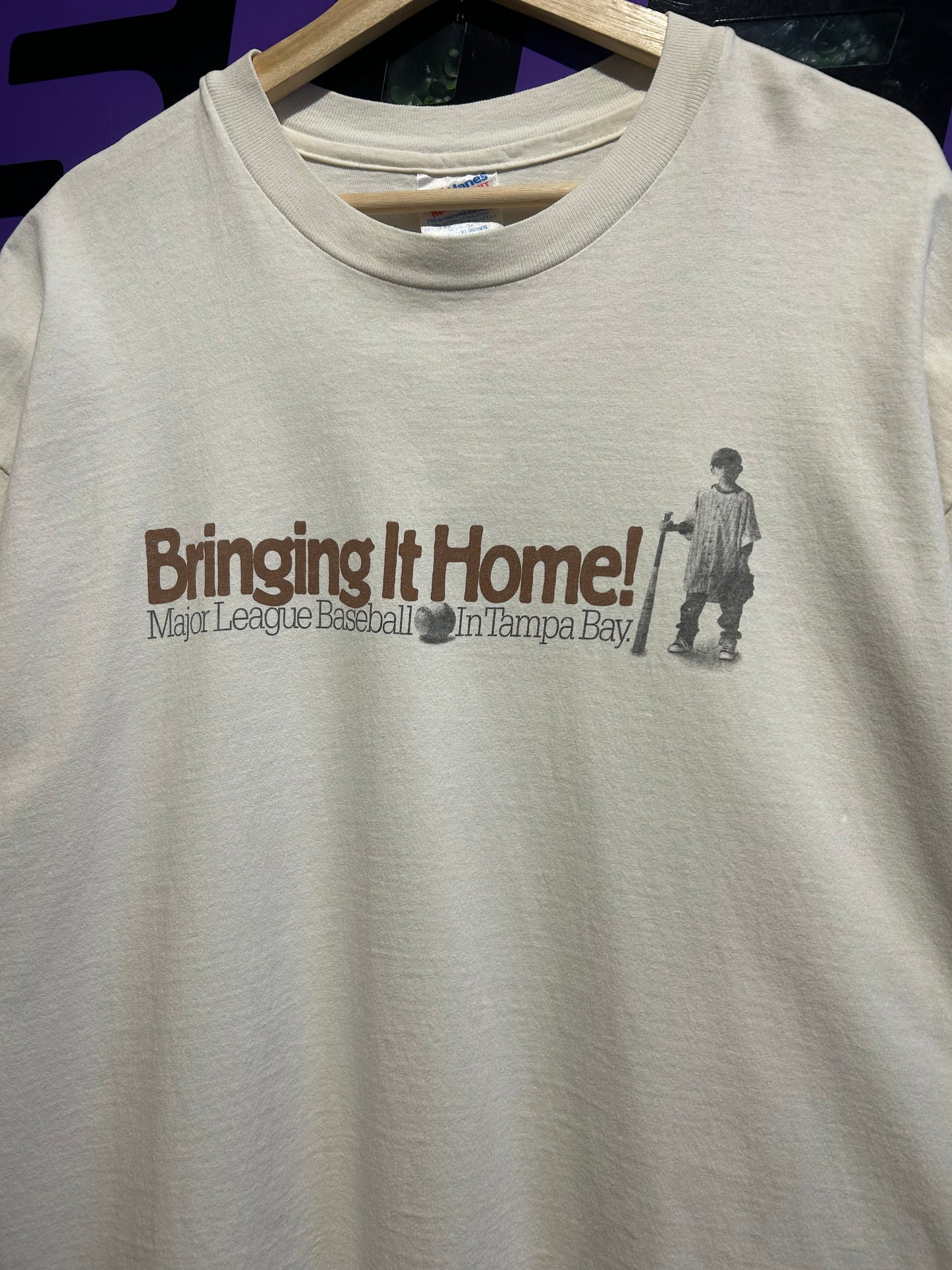 90s Bringing It Home Tampa Bay MLB T-Shirt. Size XL/XXL
