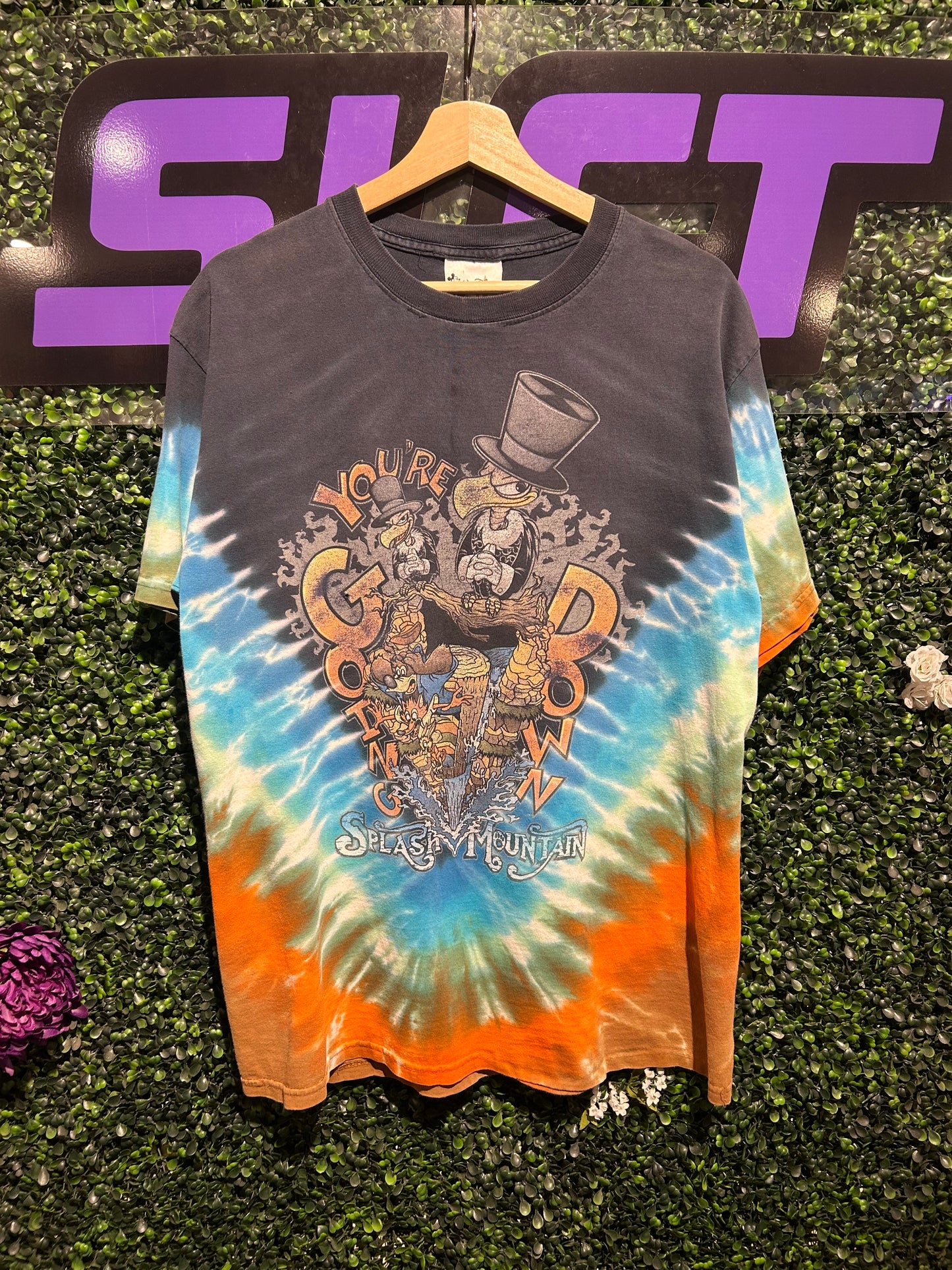 Vintage Disney Splash Mountain Tie-Dye T-Shirt. Size Large
