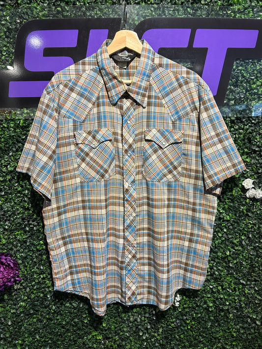 70s Dude By Sweet Pearl-Snap Western Button-Up Shirt. Size L/XL