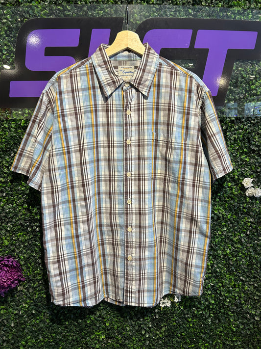 Vintage U.S. Expedition Plaid Button-Up Shirt. Size Large