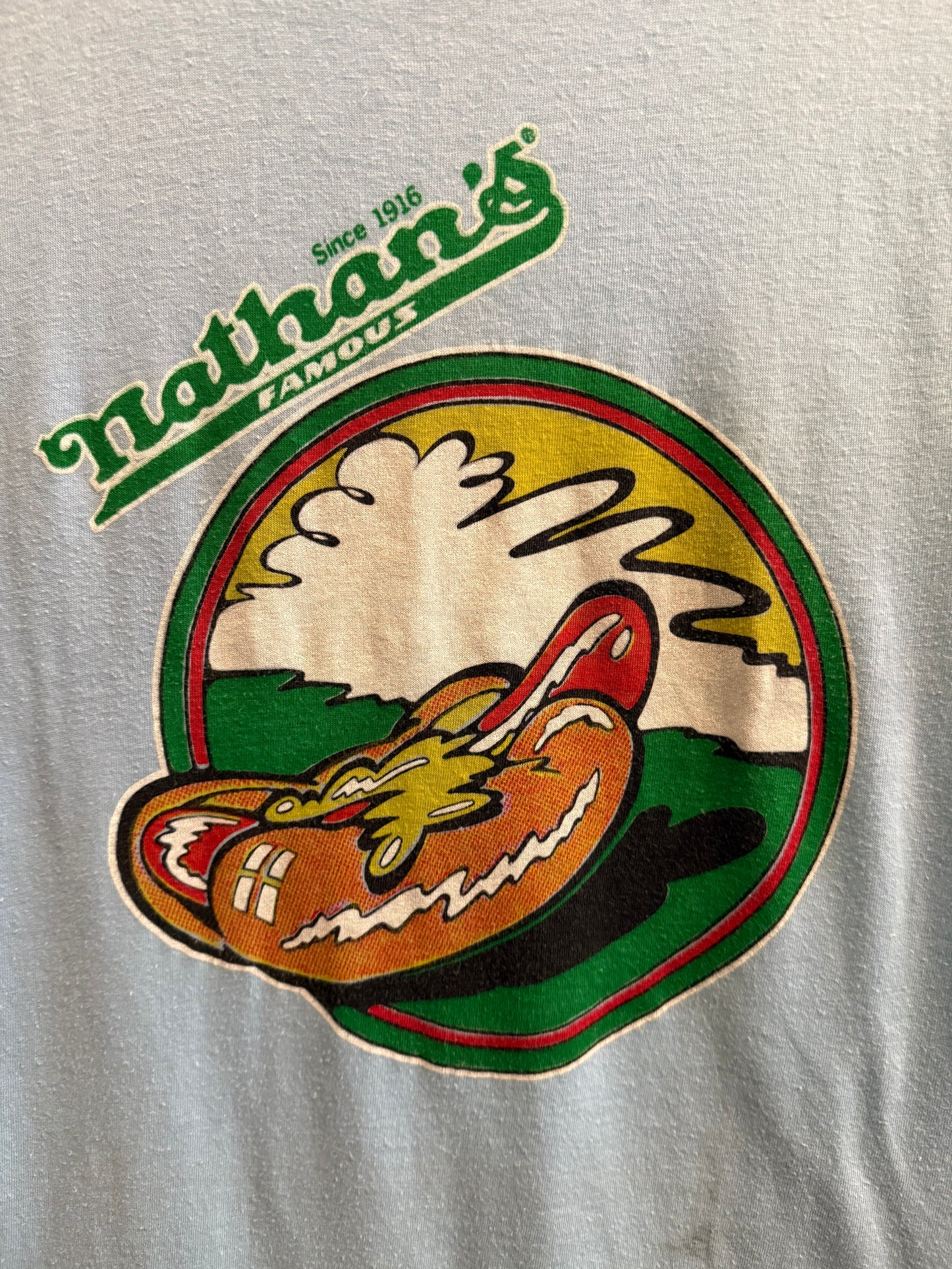 Vintage Nathan’s Hot Dogs T-Shirt Size Small