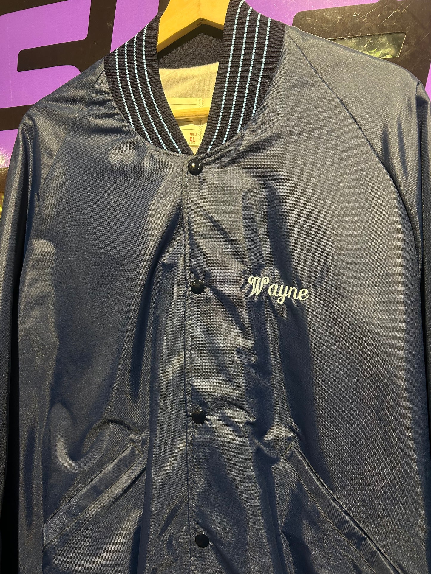 80s Grandpa Wayne Button-Up Jacket. Size L/XL