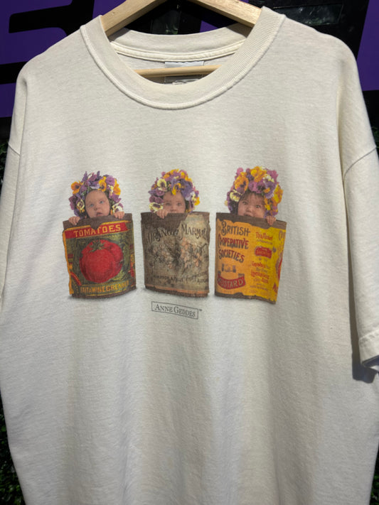 90s Anne Geddes Baby Photography Art T-Shirt. Size L/XL