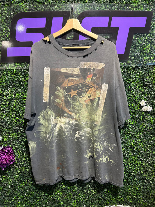 00s Famous Stars And Straps Distressed T-Shirt. Size XL/XXL