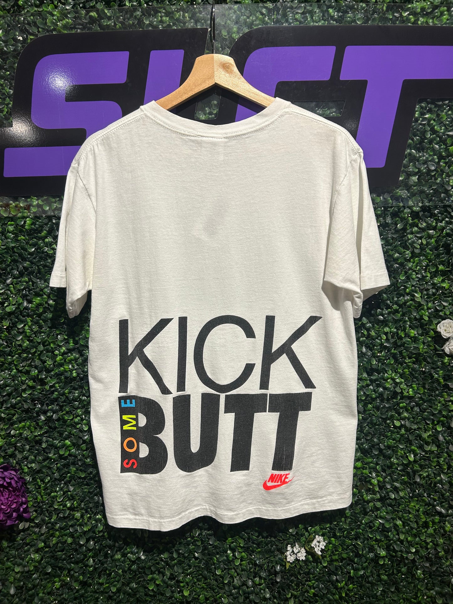 90s Nike Can You Say Kick Some Butt T-Shirt. Size S/M