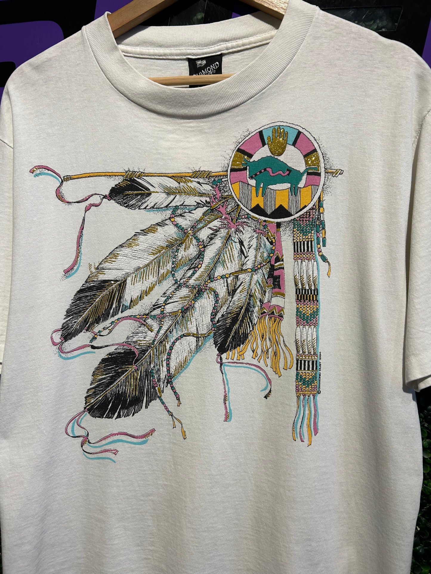 90s Native Dream Catcher New Mexico T-Shirt. Size Large